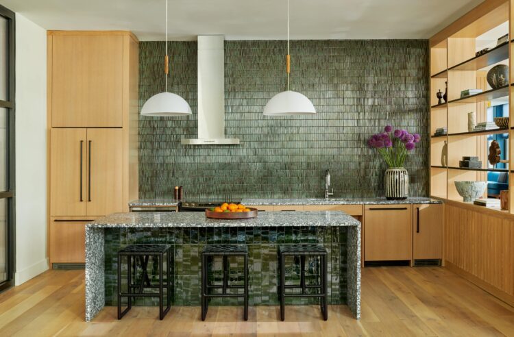 420 Carroll Lounge Kitchen and Island