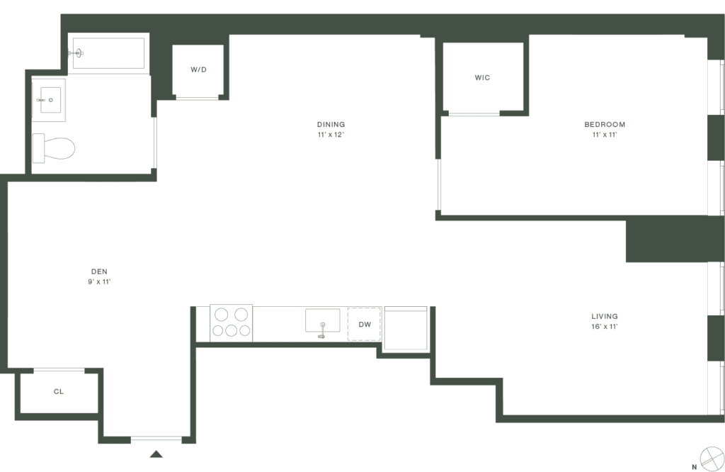 420 Carroll East Tower 4 Floorplan Floors 2-5 - Gowanus Brooklyn