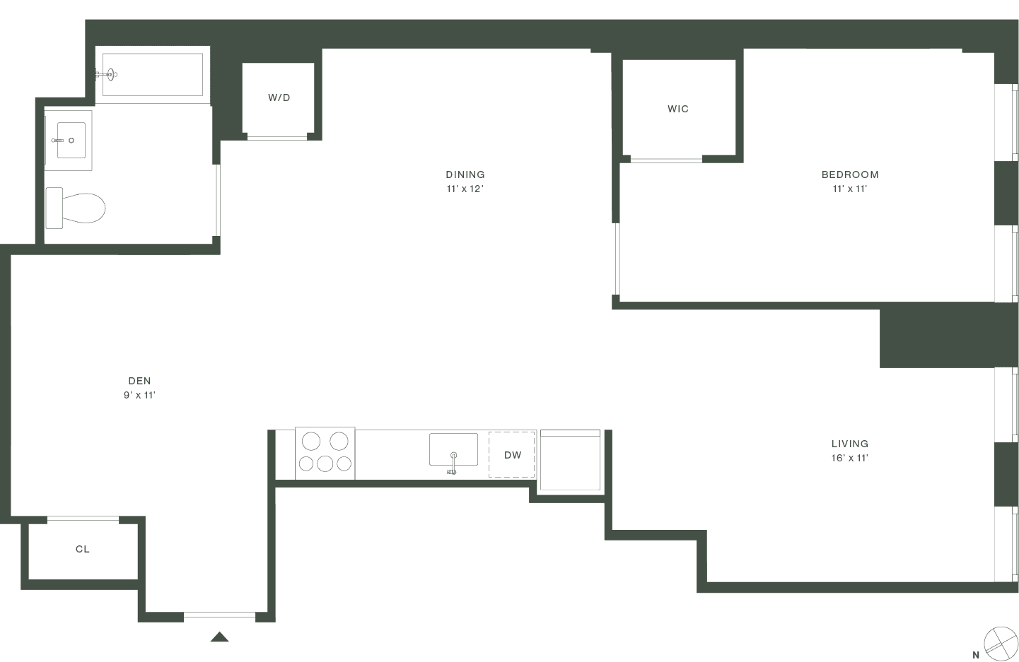 420 Carroll East Tower 4 Floorplan Floors 2-5 - Gowanus Brooklyn