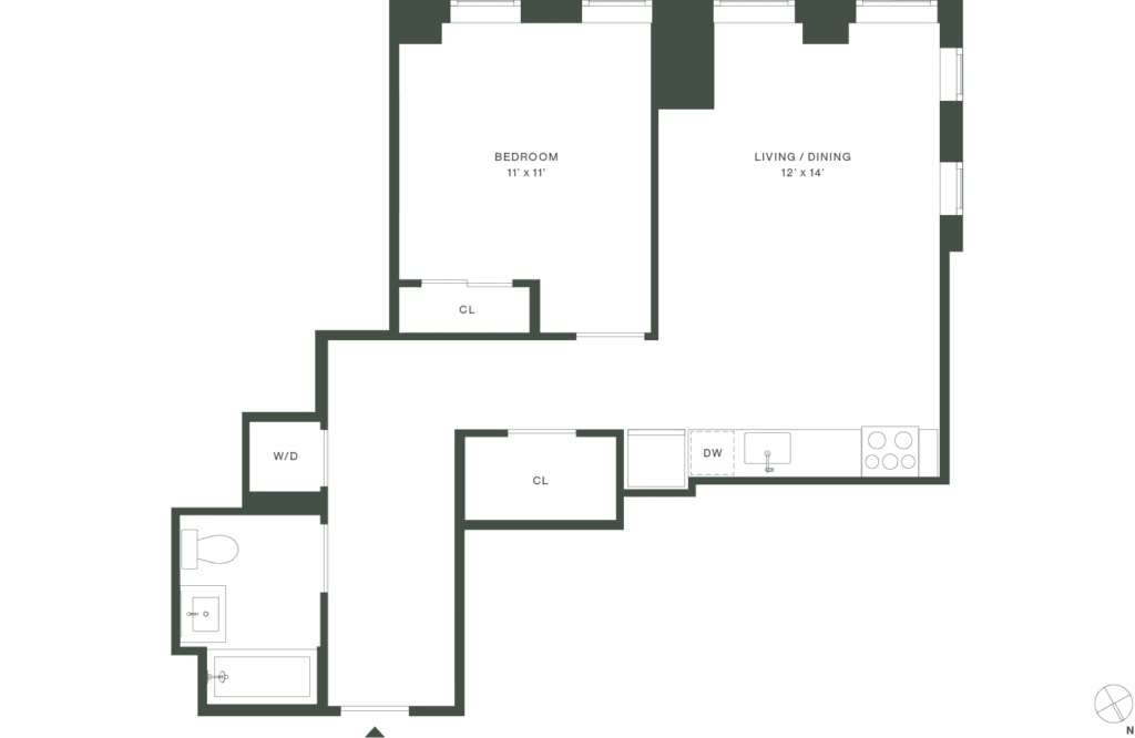 420 Carroll East Tower 6 Floorplan Floors 2-5 - Gowanus Brooklyn