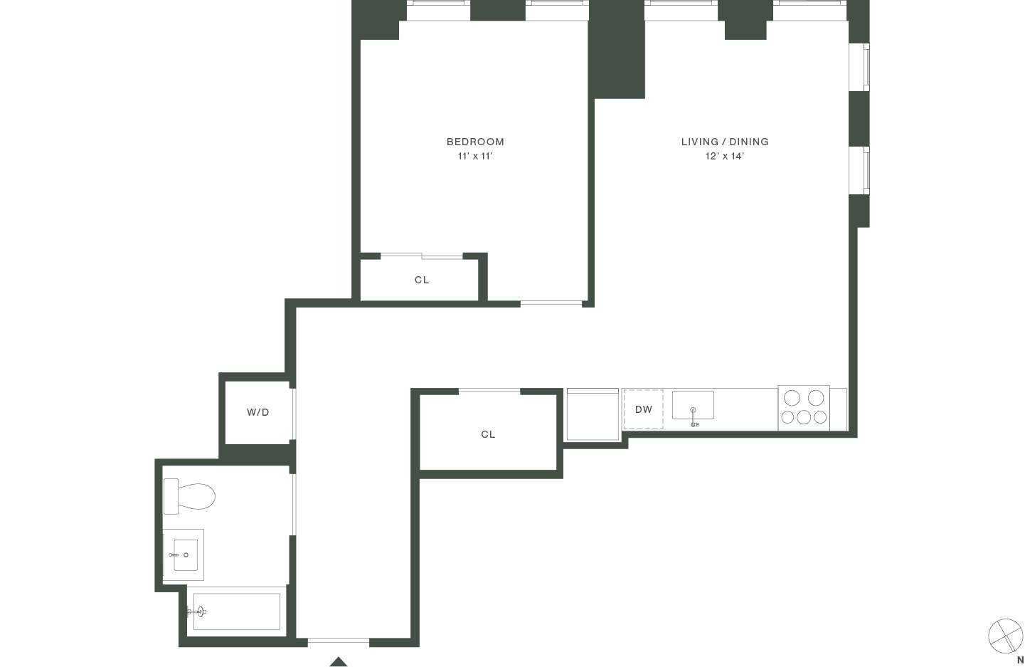 420 Carroll East Tower 6 Floorplan Floors 2-5 - Gowanus Brooklyn