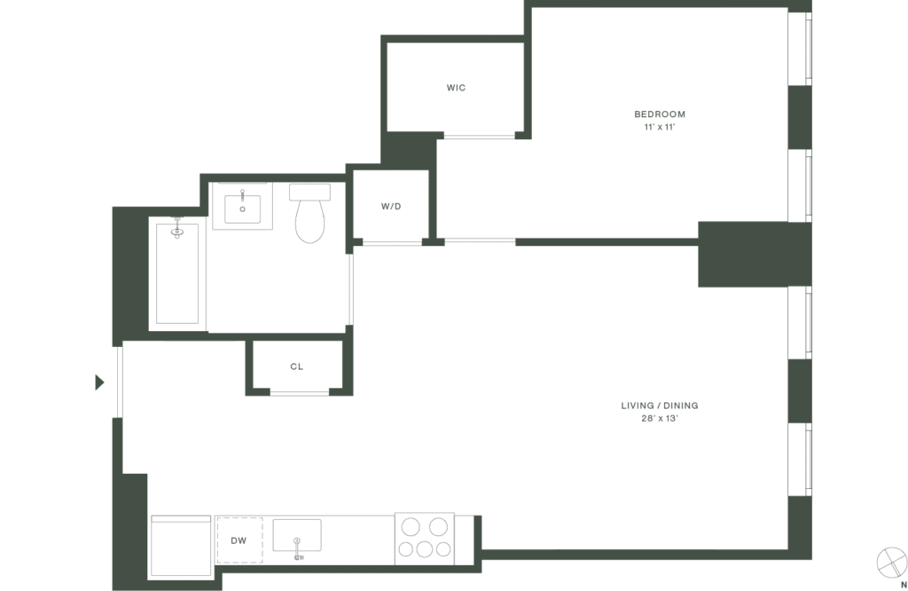 420 Carroll East Tower 6 Floorplan Floors 6-16 - Gowanus Brooklyn
