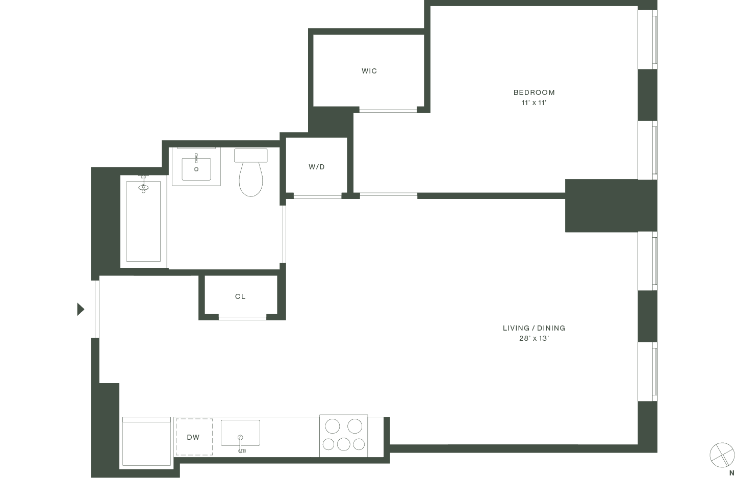 420 Carroll East Tower 6 Floorplan Floors 6-16 - Gowanus Brooklyn