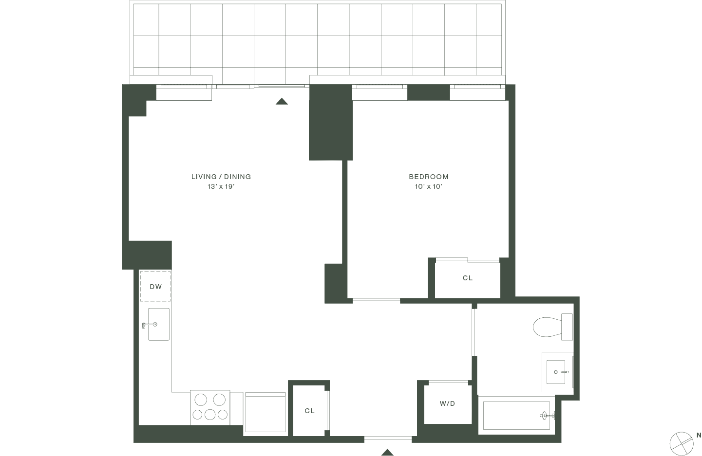 420 Carroll East Tower 9 Floorplan Floor 6 - Gowanus Brooklyn