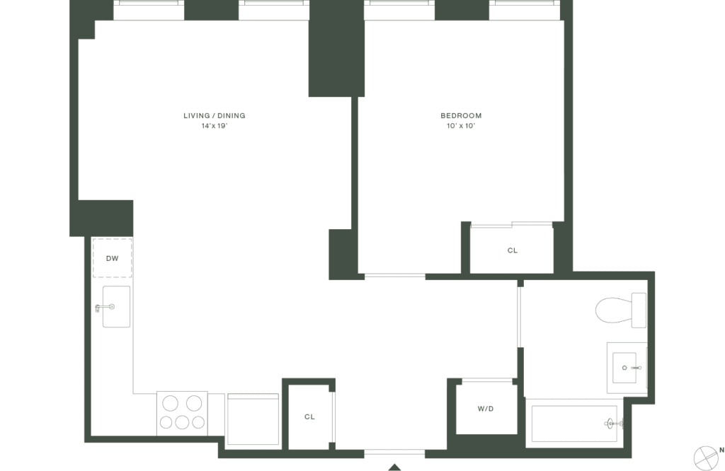 420 Carroll East Tower 9 Floorplan Floors 7-16 - Gowanus Brooklyn