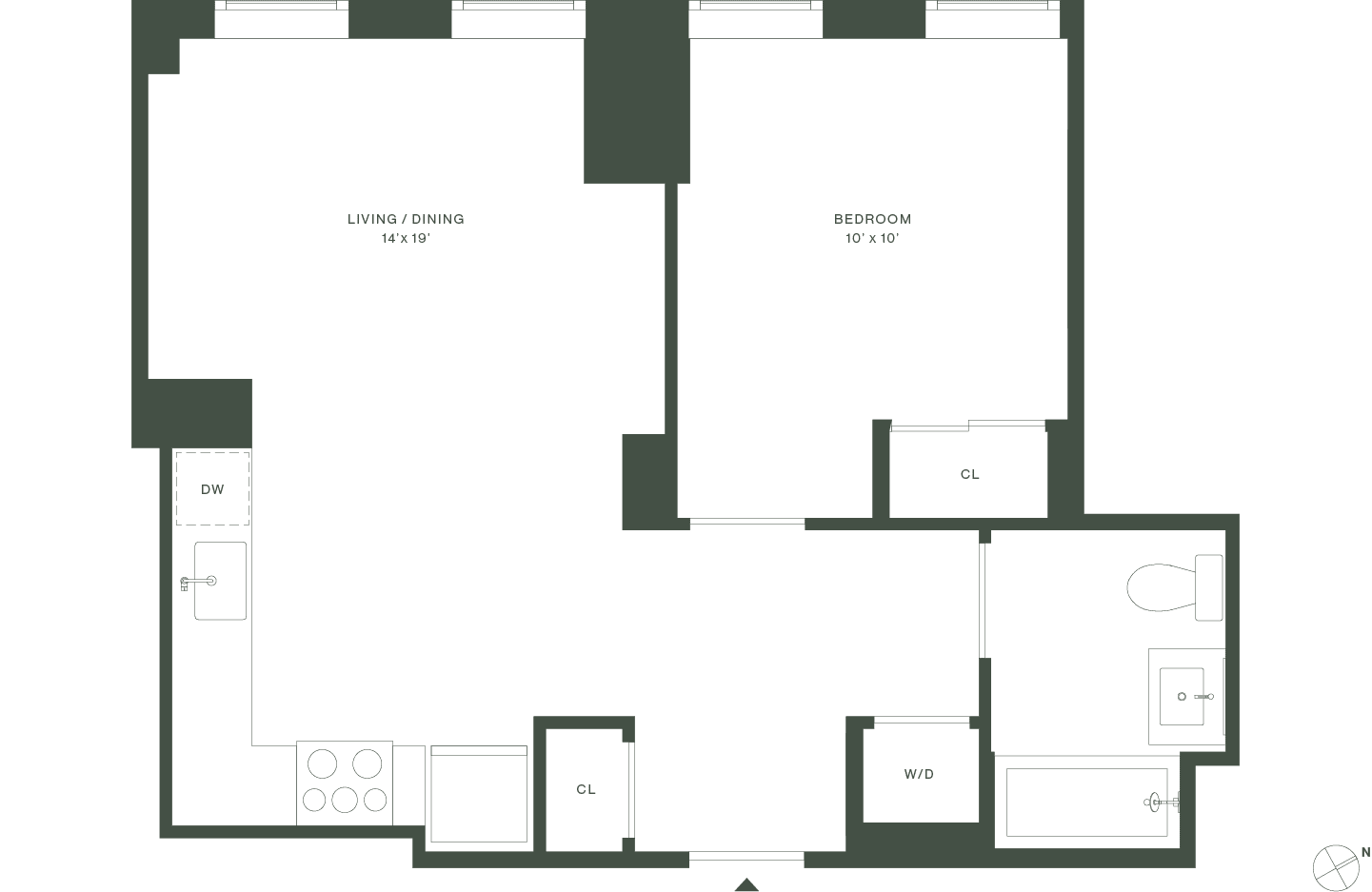 420 Carroll East Tower 9 Floorplan Floors 7-16 - Gowanus Brooklyn