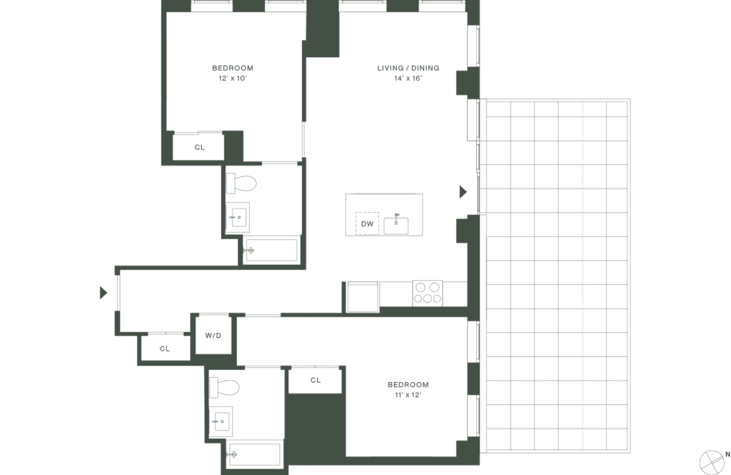 420 Carroll East Tower 10 Floorplan Floor 8 - Gowanus Brooklyn