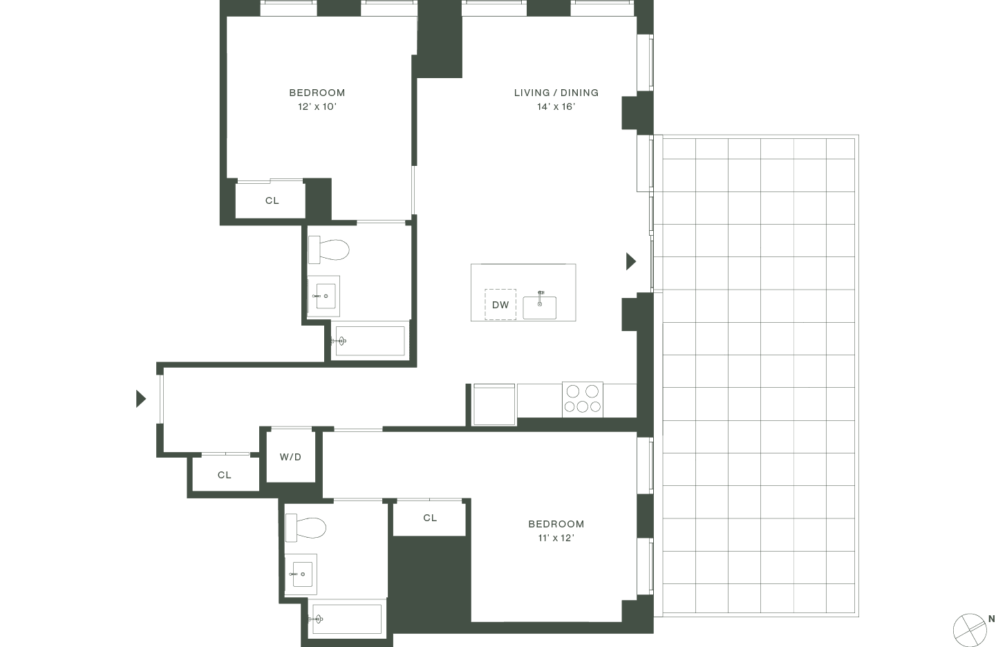 420 Carroll East Tower 10 Floorplan Floor 8 - Gowanus Brooklyn