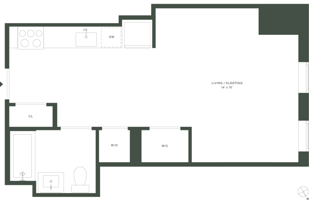 420 Carroll East Tower 11 Floorplan Floors 2-5 - Gowanus Brooklyn