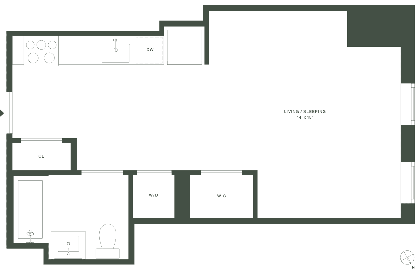 420 Carroll East Tower 11 Floorplan Floors 2-5 - Gowanus Brooklyn