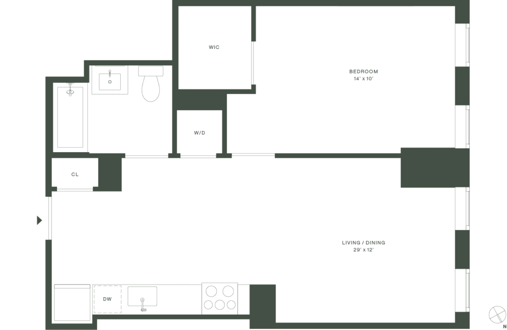 420 Carroll East Tower 12 Floorplan Floors 2-5 - Gowanus Brooklyn