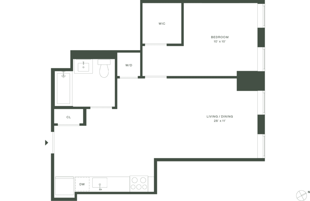 420 Carroll East Tower 17 Floorplan Floors 2-5 - Gowanus Brooklyn