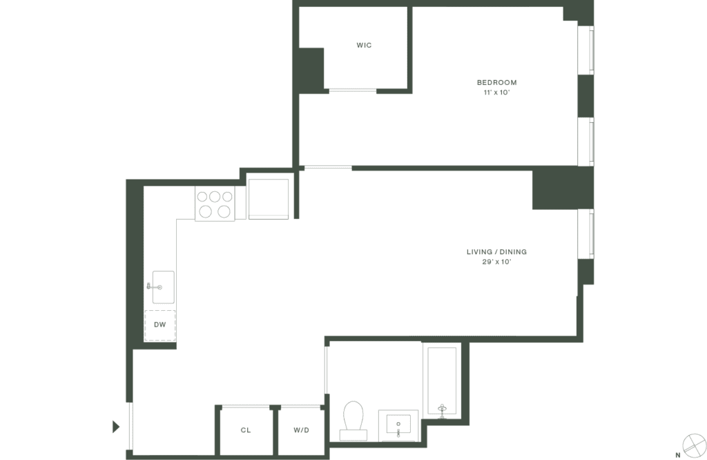 420 Carroll East Tower 20 Floorplan Floors 3-5 - Gowanus Brooklyn