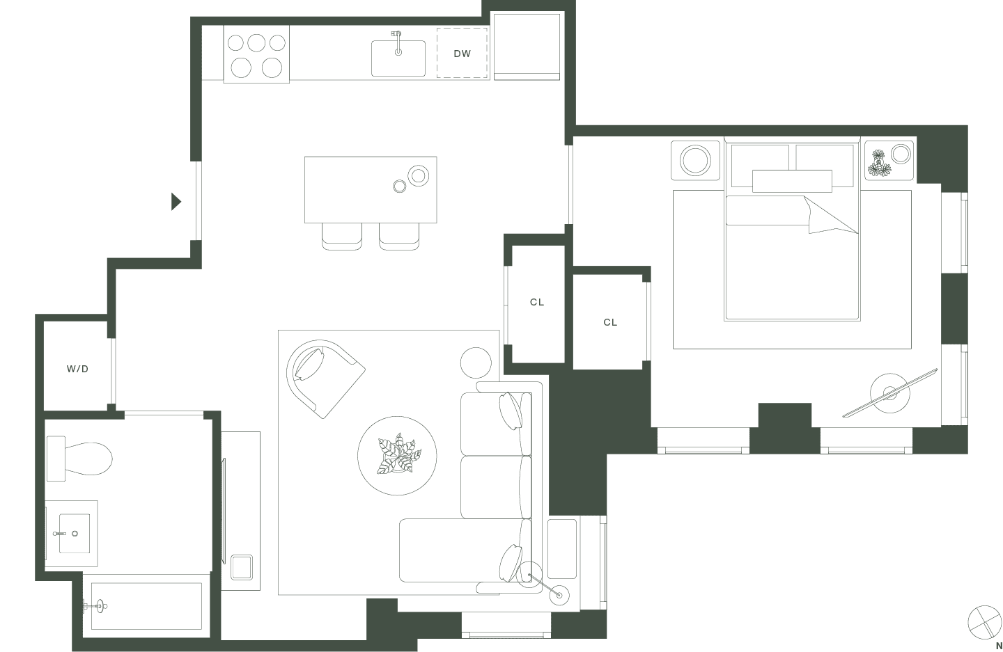 420 Carroll East Tower 15 Floorplan Floors 2-5 - Gowanus Brooklyn