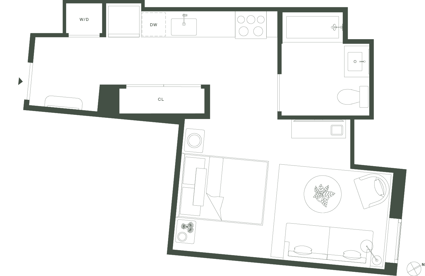 420 Carroll East Tower 2 Floorplan Floors 2-16 - Gowanus Brooklyn
