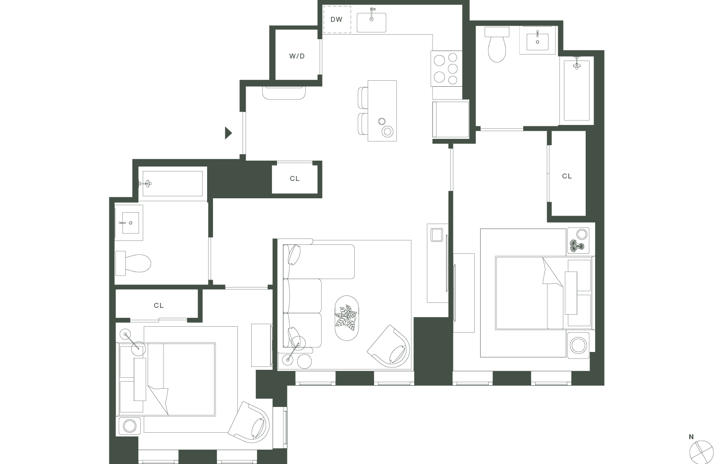 420 Carroll East Tower 4 Floorplan Floors 7-17 - Gowanus Brooklyn