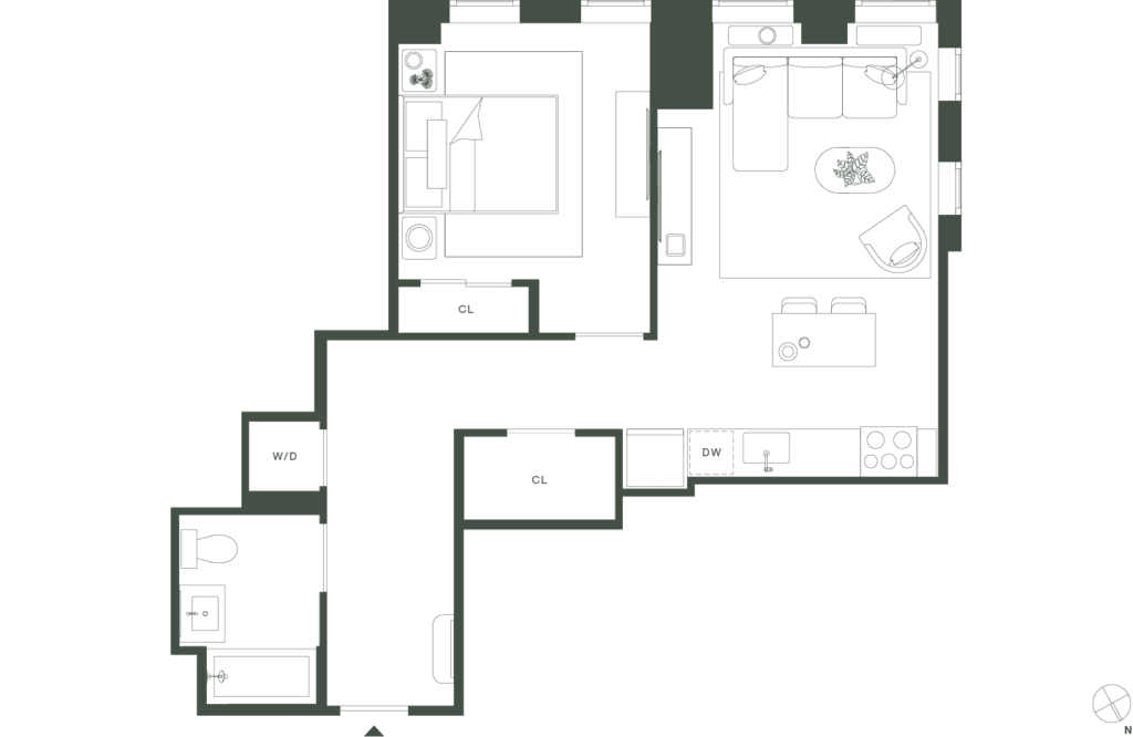 420 Carroll East Tower 6 Floorplan Floors 2-5 - Gowanus Brooklyn