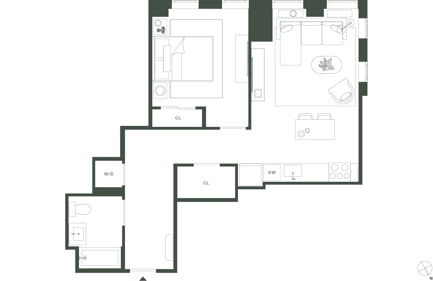 420 Carroll East Tower 6 Floorplan Floors 2-5 - Gowanus Brooklyn