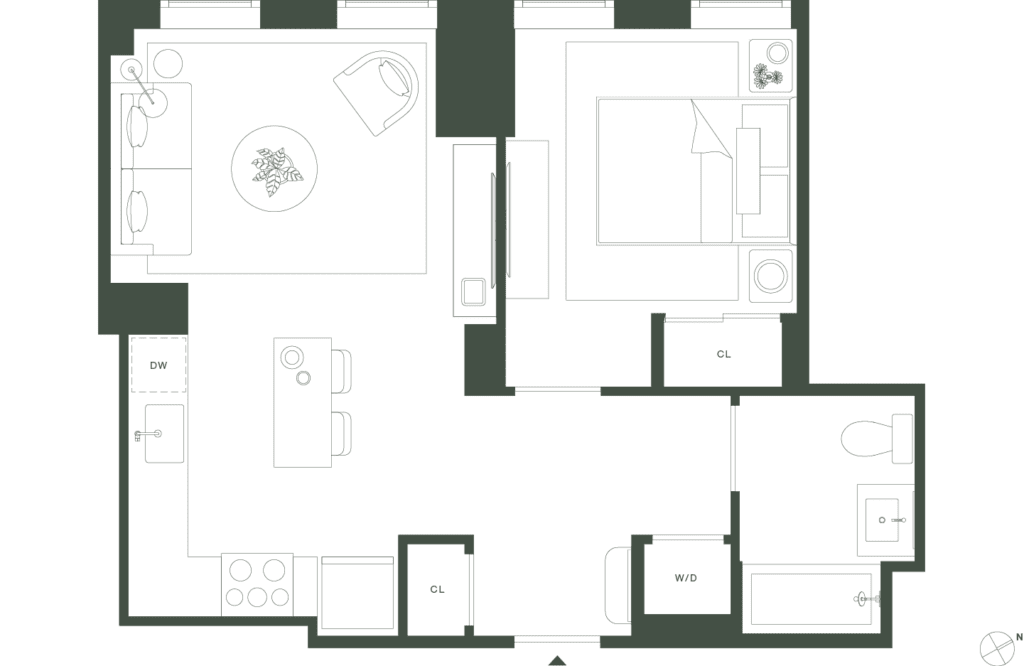 420 Carroll East Tower 9 Floorplan Floors 7-16 - Gowanus Brooklyn