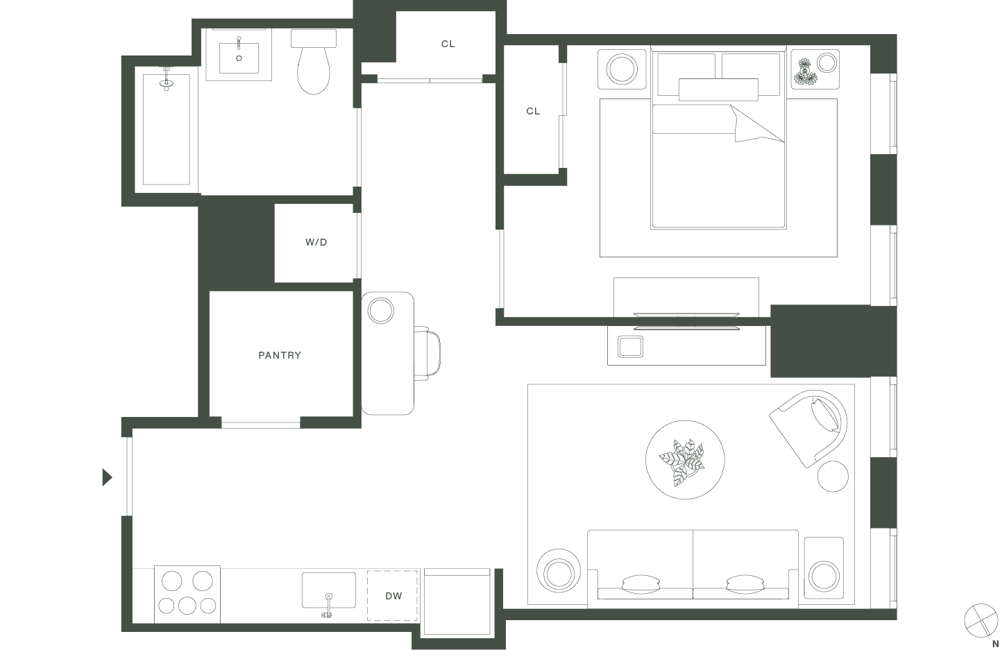 420 Carroll East Tower 10 Floorplan Floors 2-5, 08 Floorplan Floors 6-16 - Gowanus Brooklyn