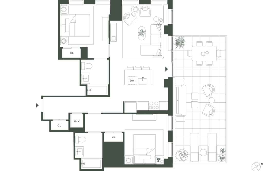 420 Carroll East Tower 10 Floorplan Floor 8 - Gowanus Brooklyn