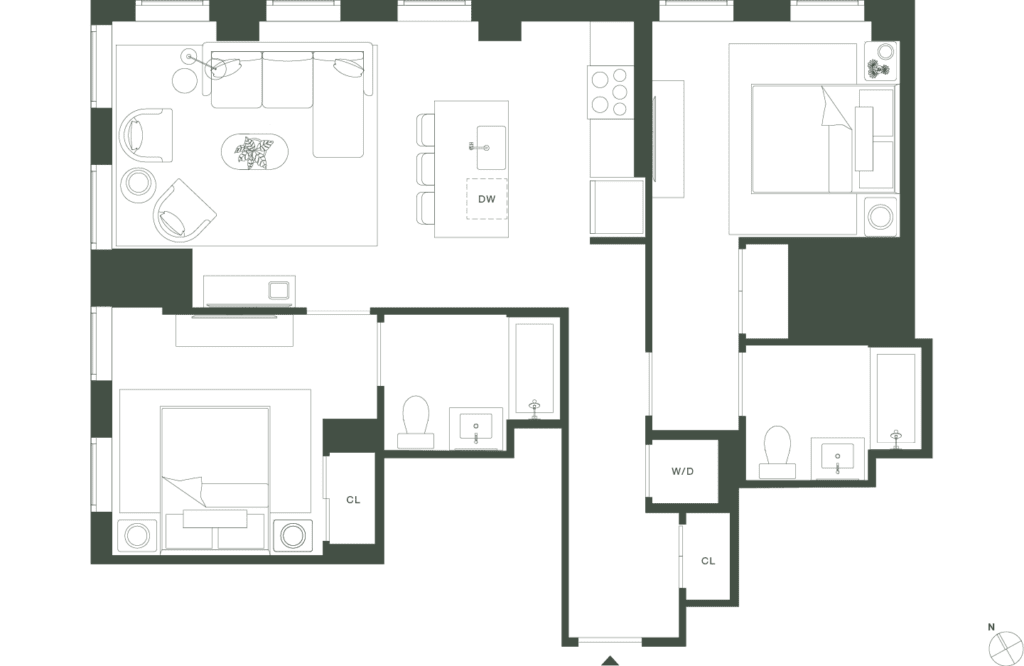 420 Carroll East Tower 10 Floorplan Floors 9-16 - Gowanus Brooklyn