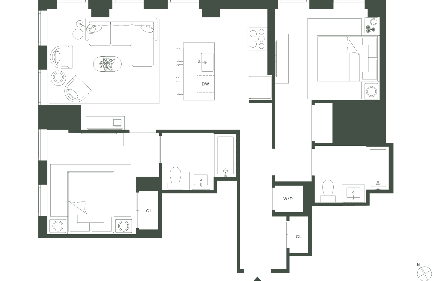 420 Carroll East Tower 10 Floorplan Floors 9-16 - Gowanus Brooklyn