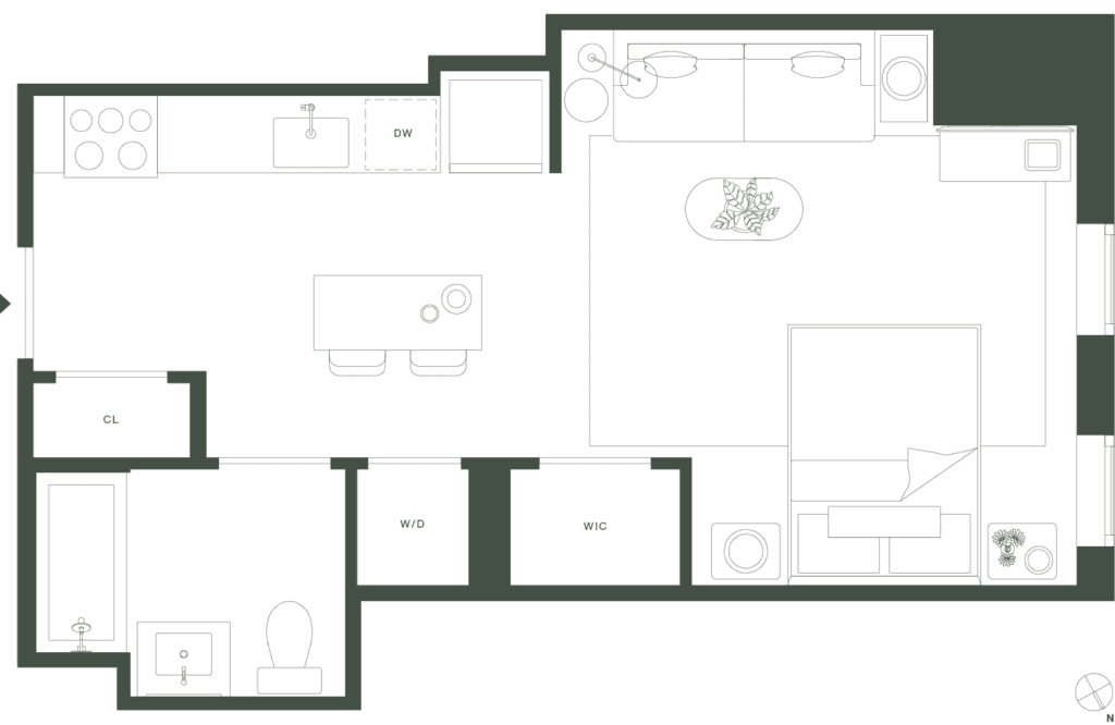 420 Carroll East Tower 11 Floorplan Floors 2-5 - Gowanus Brooklyn
