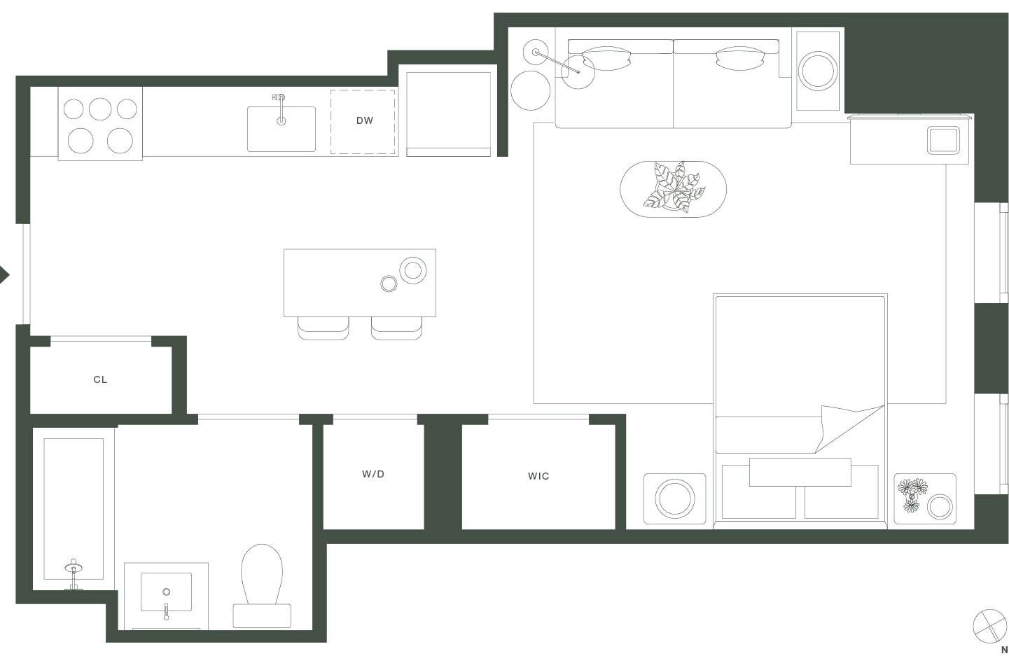 420 Carroll East Tower 11 Floorplan Floors 2-5 - Gowanus Brooklyn