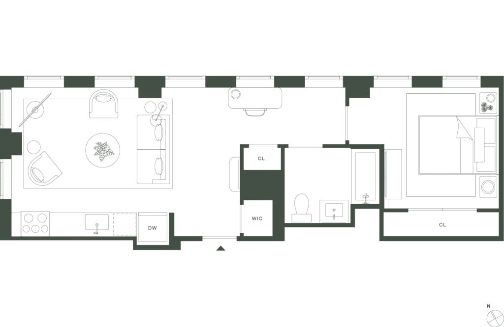 420 Carroll East Tower 12 Floorplan Floor 7 - Gowanus Brooklyn