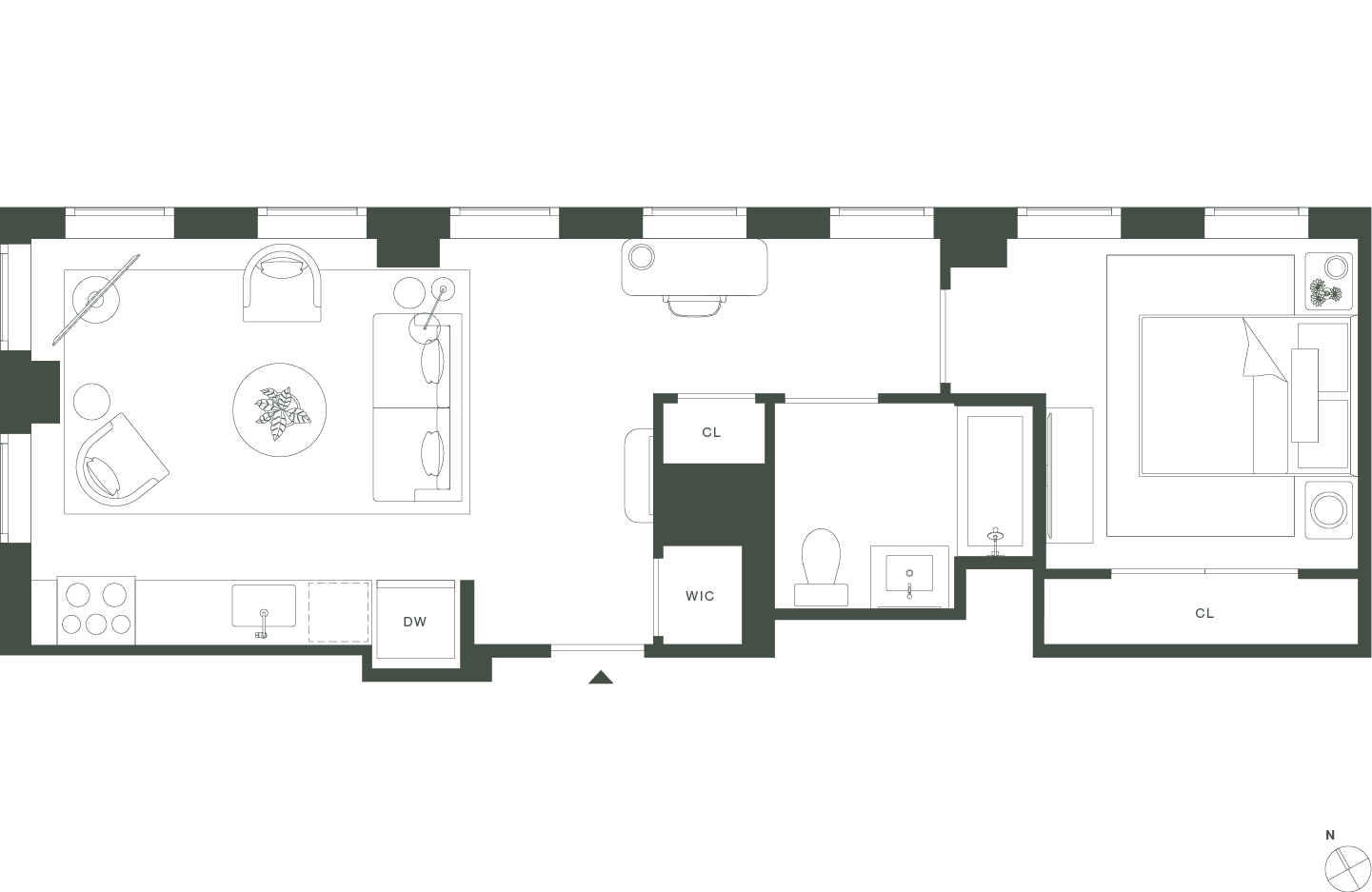 420 Carroll East Tower 12 Floorplan Floor 7 - Gowanus Brooklyn