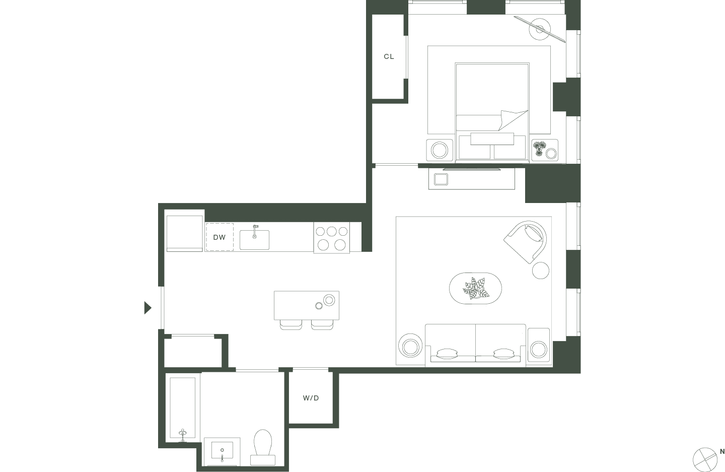 420 Carroll East Tower 16 Floorplan Floors 2-5 - Gowanus Brooklyn