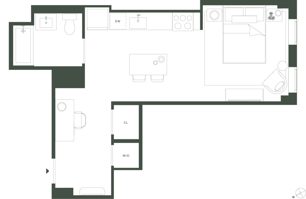 420 Carroll East Tower 19 Floorplan Floors 3-5 - Gowanus Brooklyn