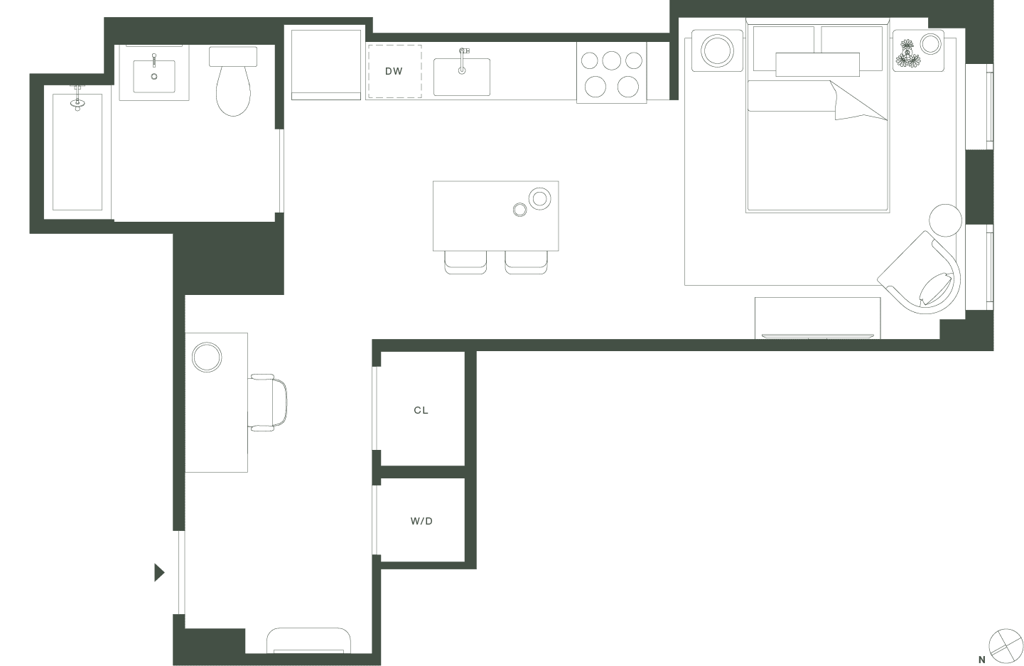 420 Carroll East Tower 19 Floorplan Floors 3-5 - Gowanus Brooklyn