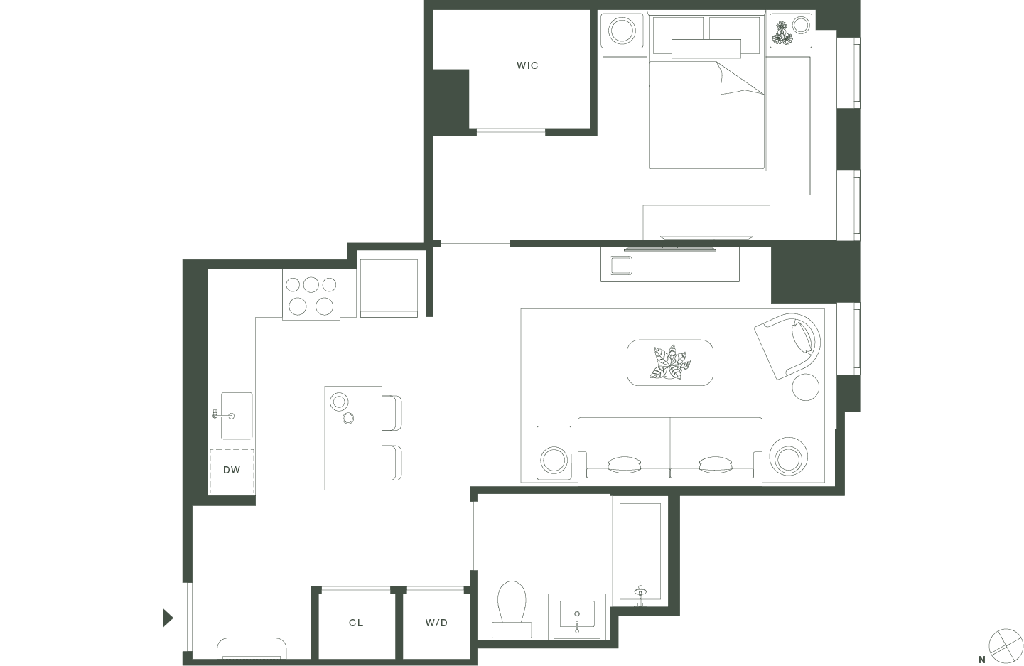 420 Carroll East Tower 20 Floorplan Floors 3-5 - Gowanus Brooklyn