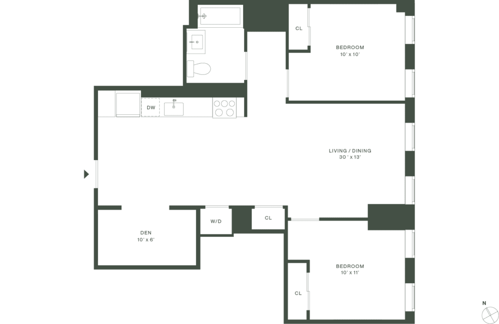 420 Carroll West Tower 1 Floorplan Floors 5-16 - Gowanus Brooklyn