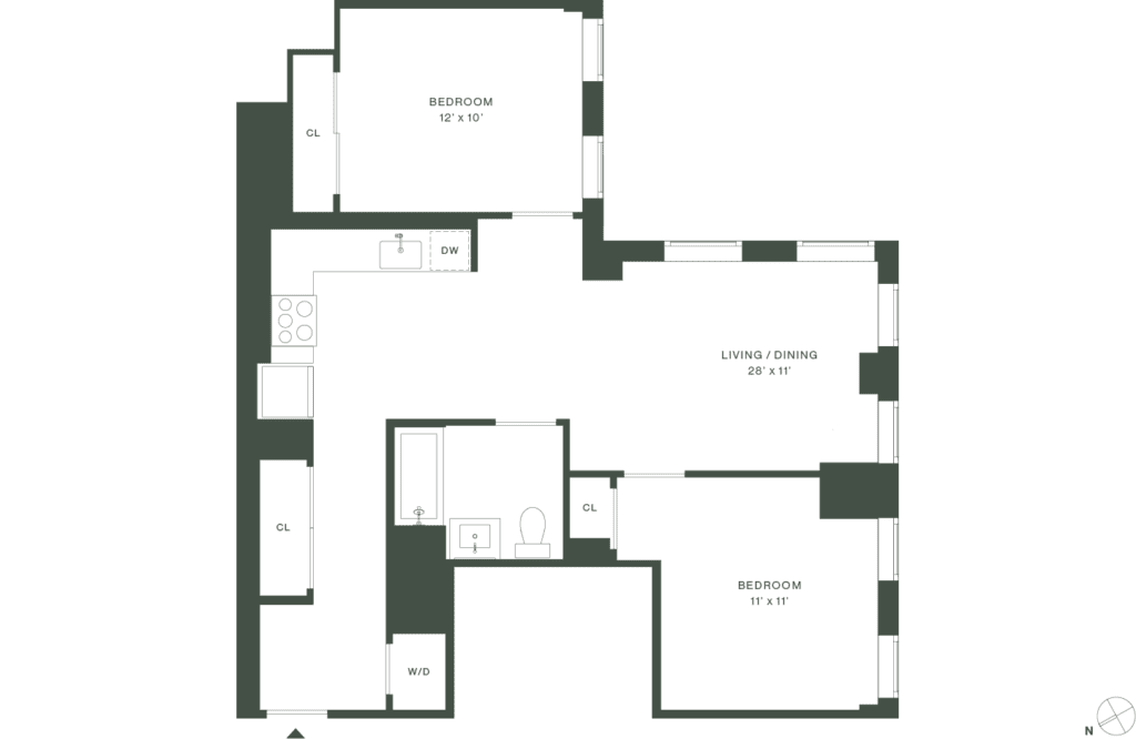 420 Carroll West Tower 4 Floorplan Floors 4-16 - Gowanus Brooklyn