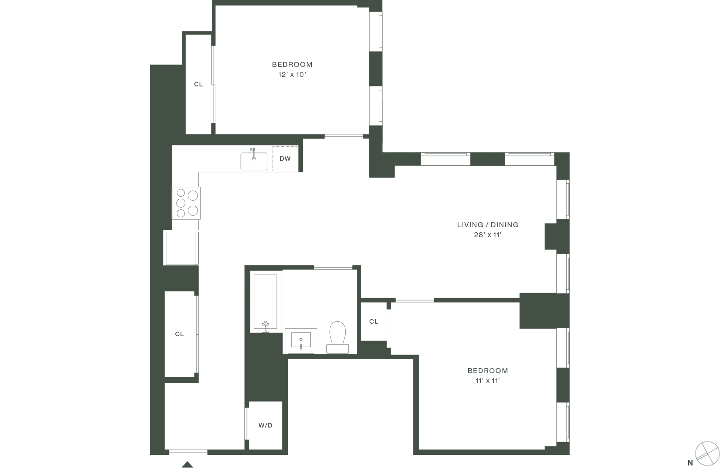 420 Carroll West Tower 4 Floorplan Floors 4-16 - Gowanus Brooklyn