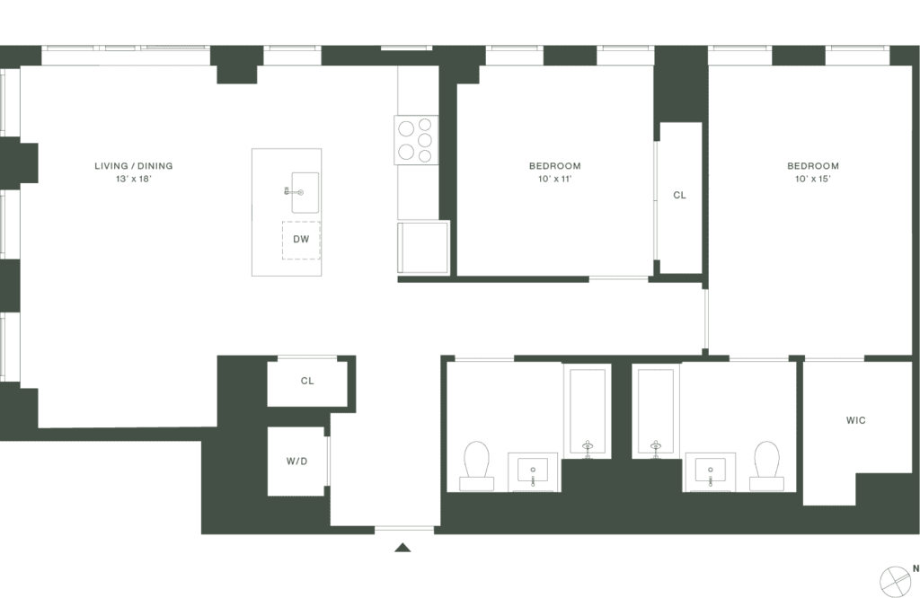 420 Carroll West Tower 5 Floorplan Floors 18-19 - Gowanus Brooklyn