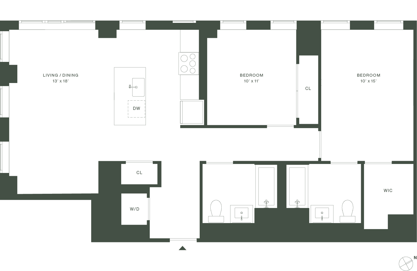 420 Carroll West Tower 5 Floorplan Floors 18-19 - Gowanus Brooklyn