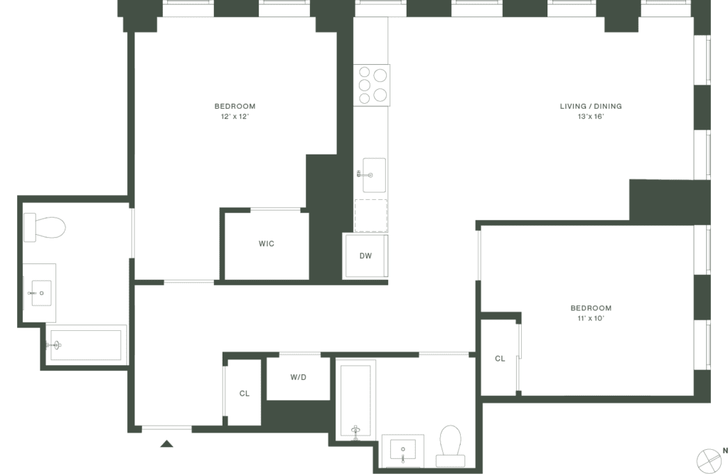 420 Carroll West Tower 5 Floorplan Floors 5-16 - Gowanus Brooklyn