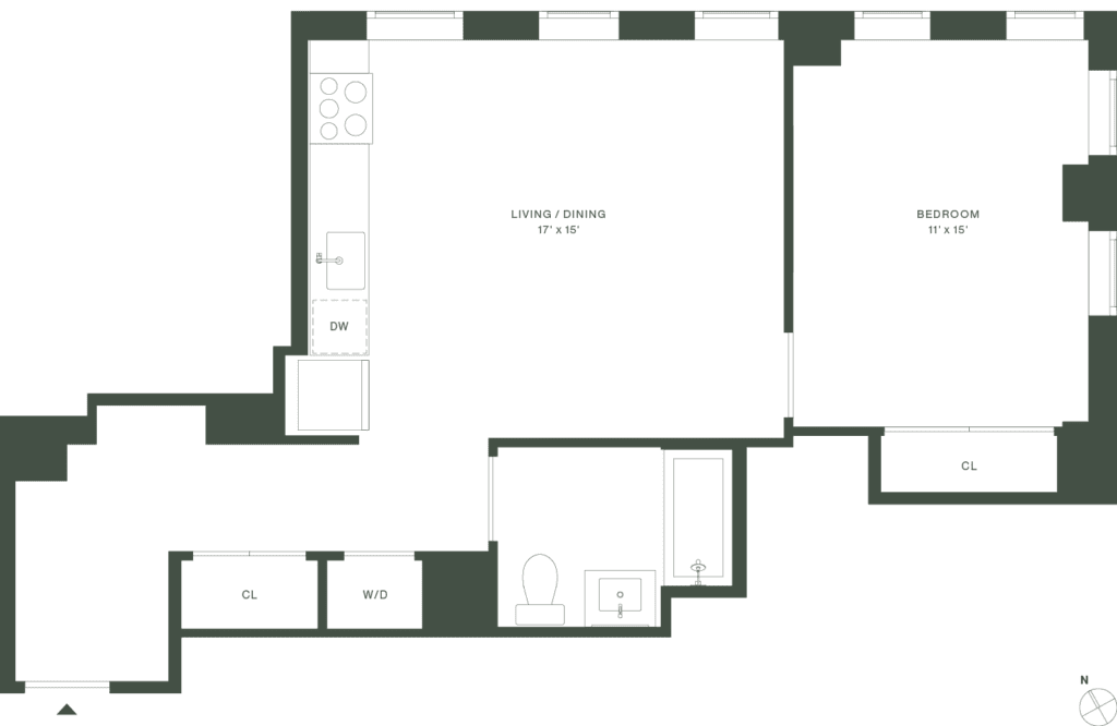 420 Carroll West Tower 7 Floorplan Floors 5-16 - Gowanus Brooklyn