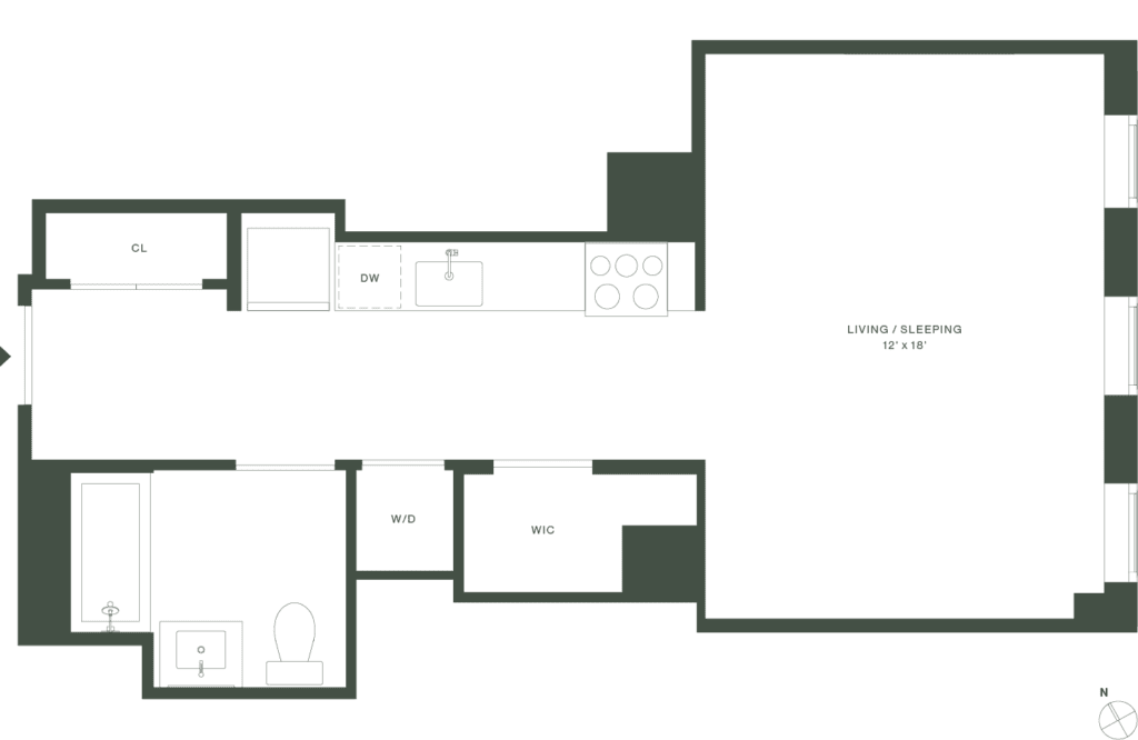 420 Carroll West Tower 8 Floorplan Floors 4-16 - Gowanus Brooklyn