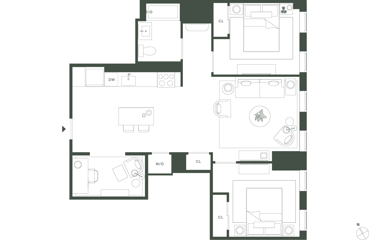 420 Carroll West Tower 1 Floorplan Floors 5-16 - Gowanus Brooklyn
