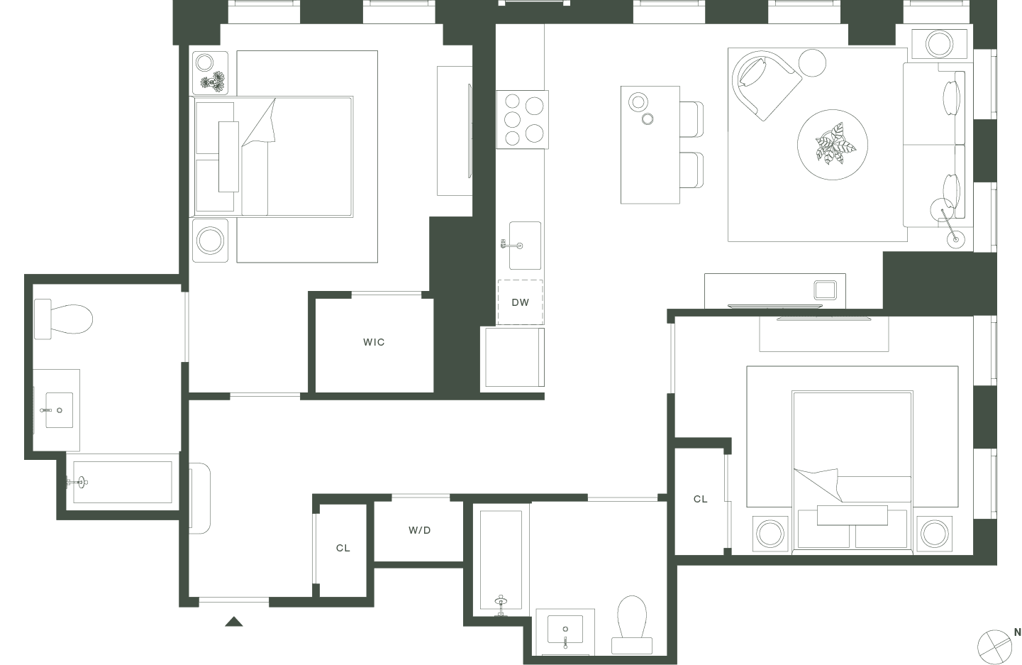 420 Carroll West Tower 3 Floorplan Floors 17-19 - Gowanus Brooklyn