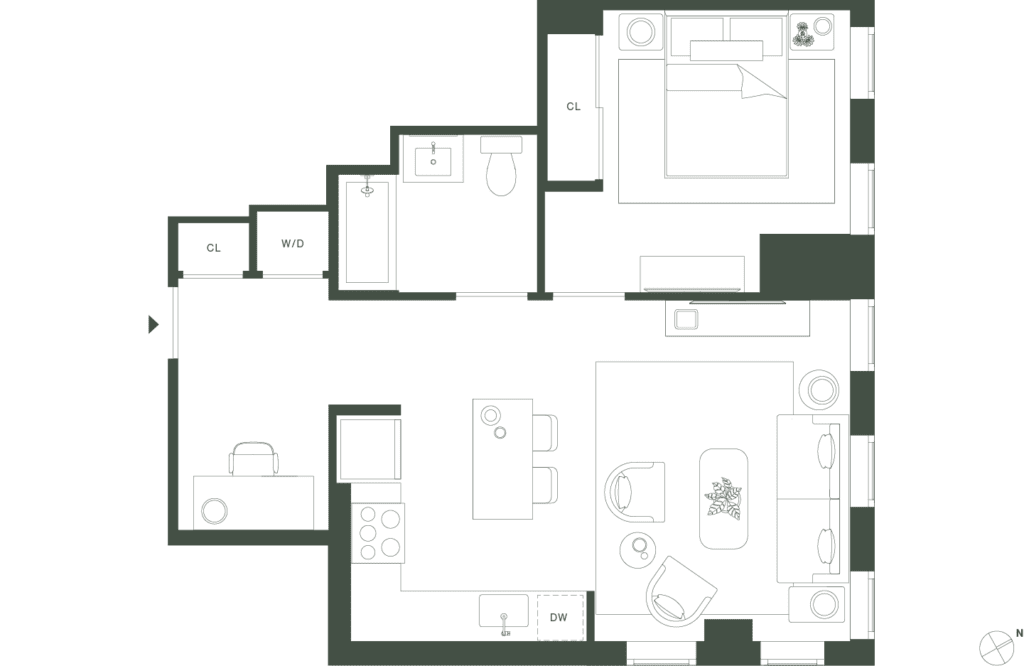 420 Carroll West Tower 4 Floorplan Floors 17-19 - Gowanus Brooklyn