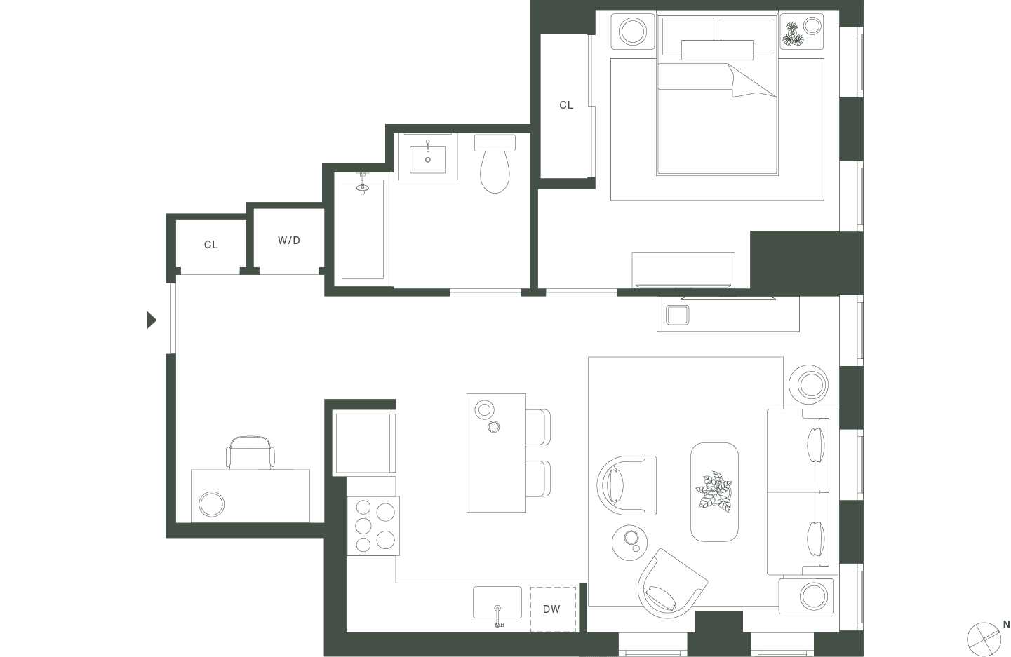 420 Carroll West Tower 4 Floorplan Floors 17-19 - Gowanus Brooklyn