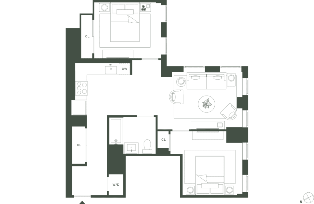 420 Carroll West Tower 4 Floorplan Floors 4-16 - Gowanus Brooklyn