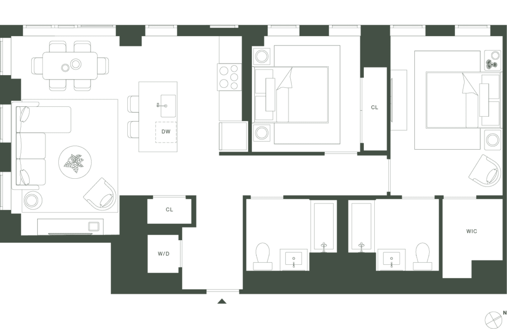 420 Carroll West Tower 5 Floorplan Floors 18-19 - Gowanus Brooklyn