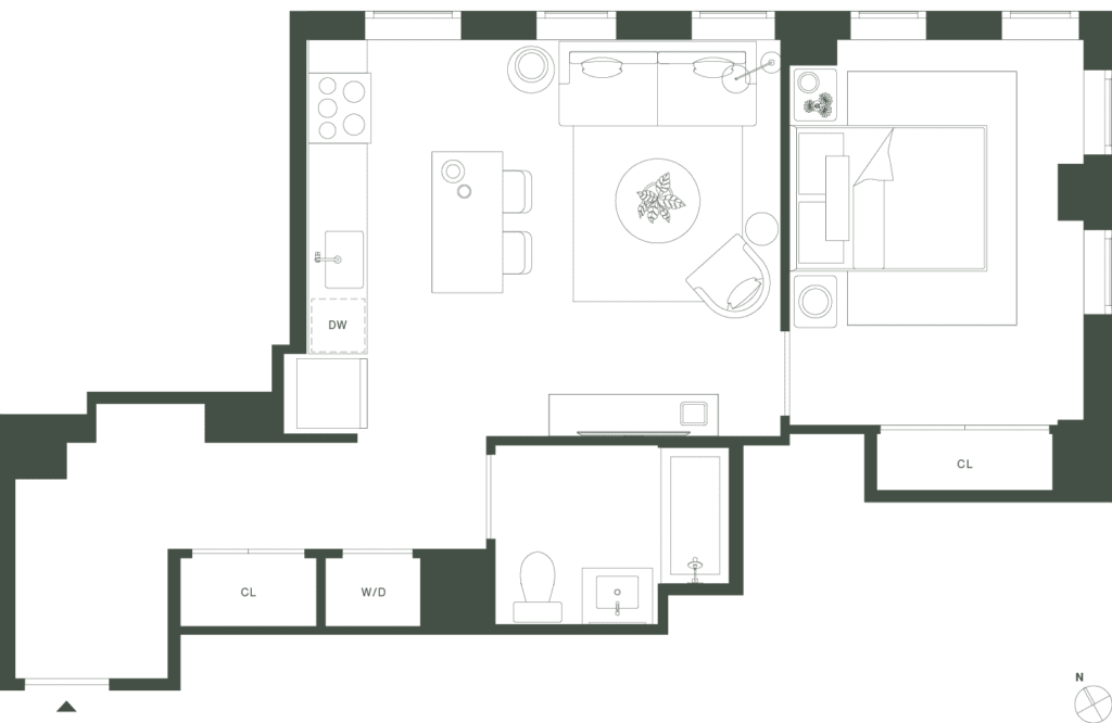 420 Carroll West Tower 7 Floorplan Floors 5-16 - Gowanus Brooklyn